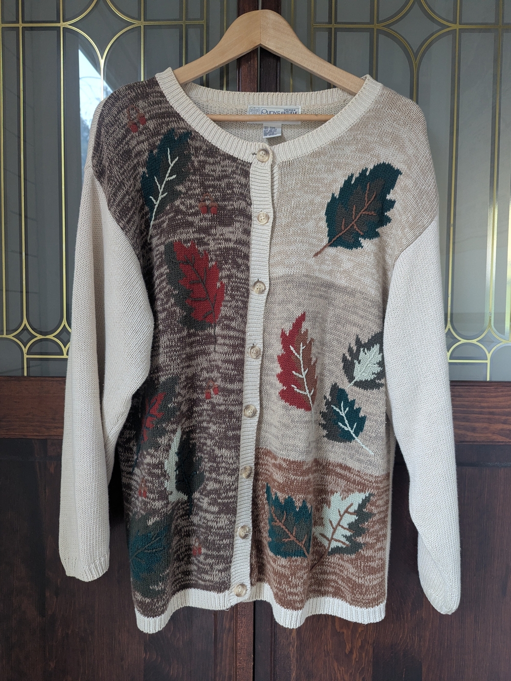 🍁🍂 Chrysantheme | Fall Autumn Leaves Cardigan | Women's Size 18/20